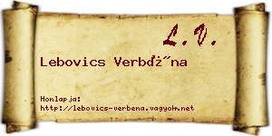 Lebovics Verbéna névjegykártya